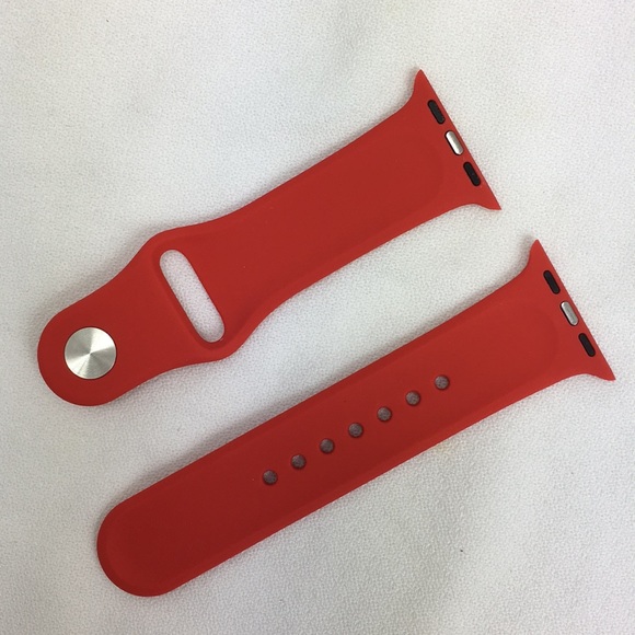 Red silicone watch band 38mm    W10 - Picture 2 of 3